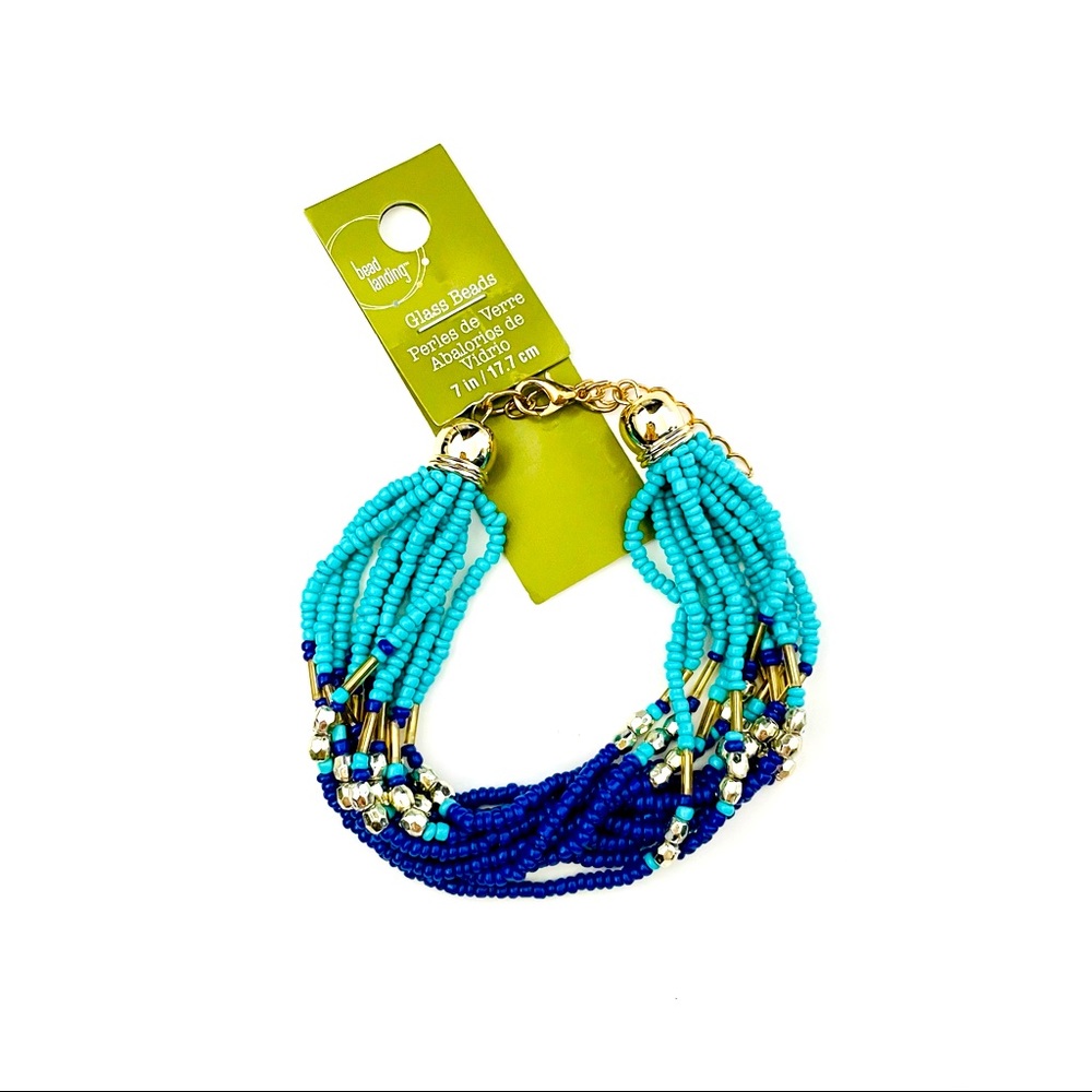 Glass bead bracelet